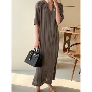 NEW Luxury K-Fashion Summer Knit Long Maxi Dress
